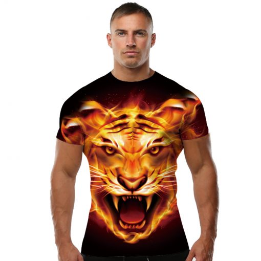 T-shirt Full Print 3D - Ognisty Tygrys