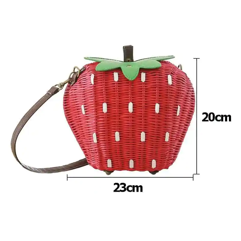 Women Straw Bags Female Summer Beach Shoulder Bag Lady Strawberry Vintage Rattan Weave Handbag Handmade Portable Bolsa SS3126 (11)