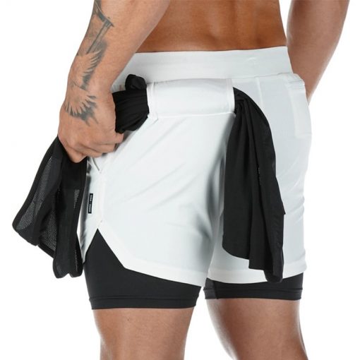 Dwuwarstwowe Szybkoschnące Spodenki fitness 2 w 1